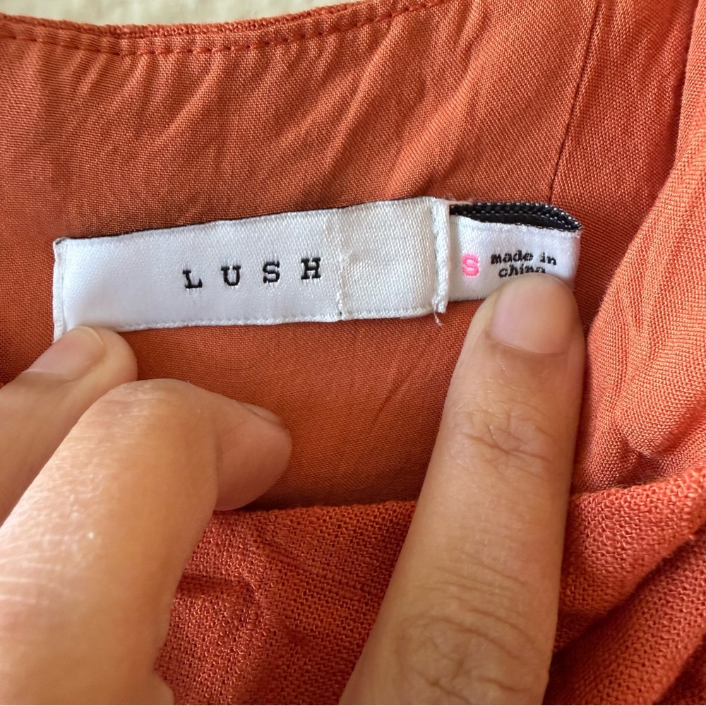 Lush Rust Rust Orange Lace-Hem Style Cropped Cami - Size Small - Picture 3 of 5